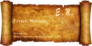 Ernst Mátyás névjegykártya